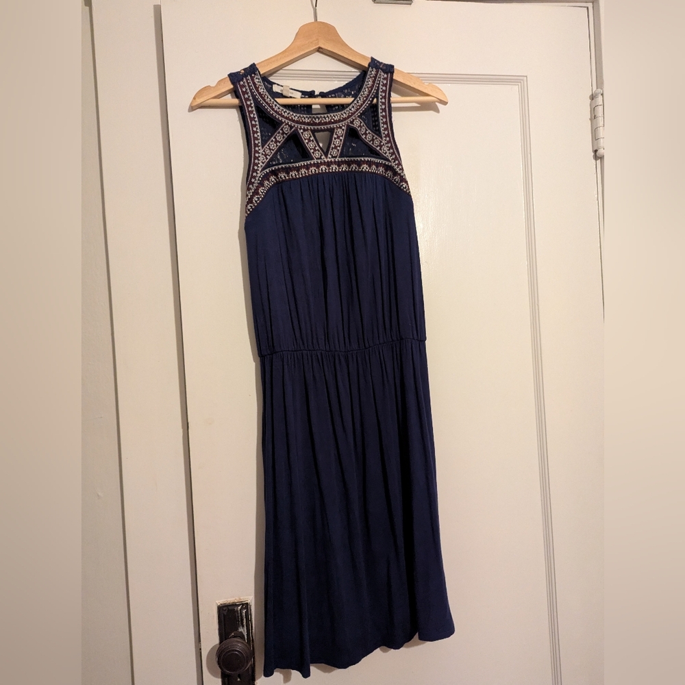 Maurices Navy Embellished Midi Dress